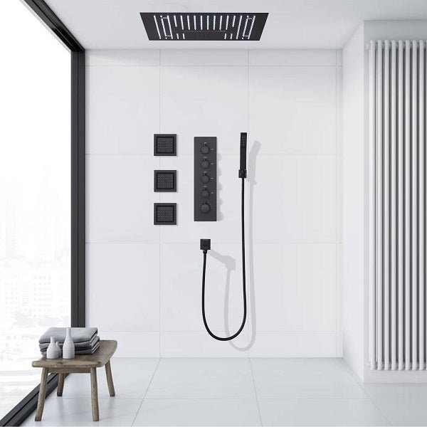 16” Square LED Music shower system - Cascada Showers