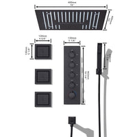 16” Square LED Music shower system - Cascada Showers