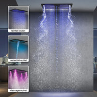 16"x28" Matera Digital Rainfall Bluetooth LED Shower System By Cascada Showers - Cascada Showers