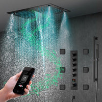 16"x28" Sorrento Digital Rainfall Bluetooth LED Shower System By Cascada Showers - Cascada Showers