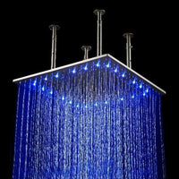 20" Rainfall LED Luxury Shower Set, Brushed Nickel Finish - Cascada Showers