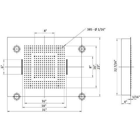 23"x31" Luxurious Classic Design recessed LED shower system built in Bluetooth speakers & 2" body jet