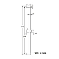 26" Shower Sliding Bar with Adjustable Hand Shower Holder - Round Shape - Cascada Showers