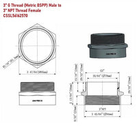 G Thread (Metric BSPP) Male to NPT Thread Female Pipe Fitting Adapter - Lead-Free Adapter - Cascada Showers