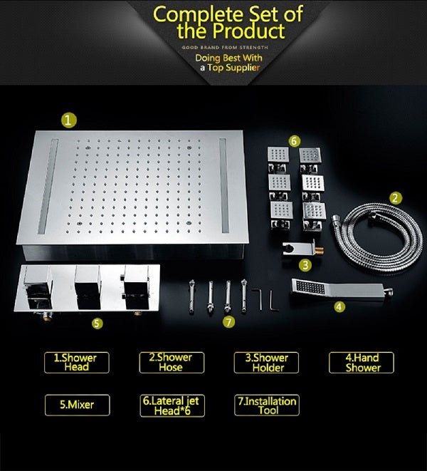 Flush-Mounted Cascada Smart Shower System in Chrome Finish