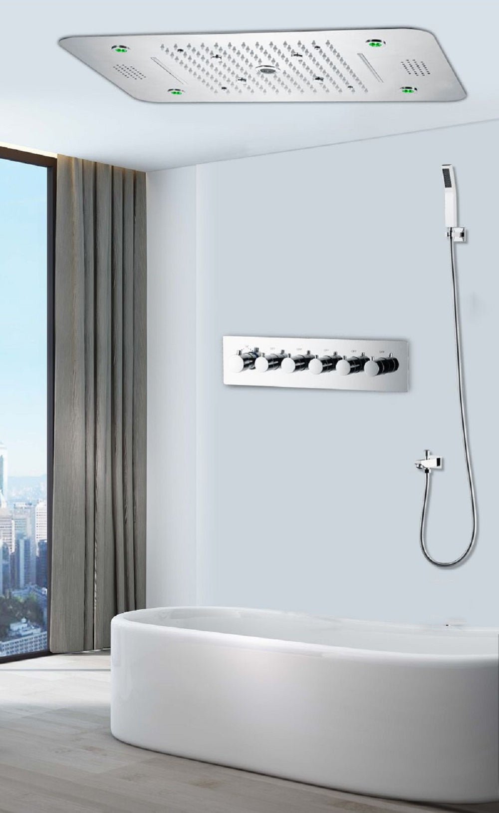 15”x23” Rectangle Music LED Shower Set