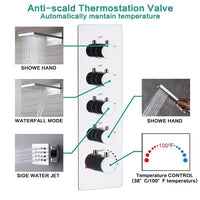 9"x22” Music LED shower system with Bluetooth Speaker - Cascada Showers