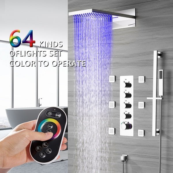 9"x22” Music LED shower system with Bluetooth Speaker - Cascada Showers