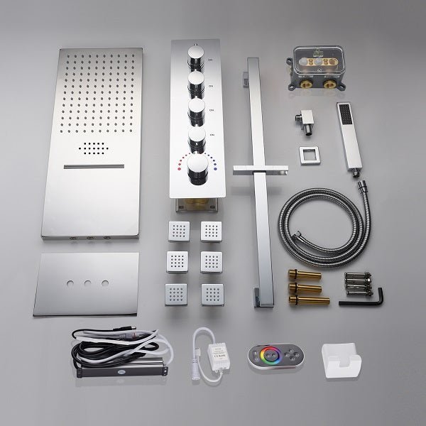 9"x22” Music LED shower system with Bluetooth Speaker - Cascada Showers