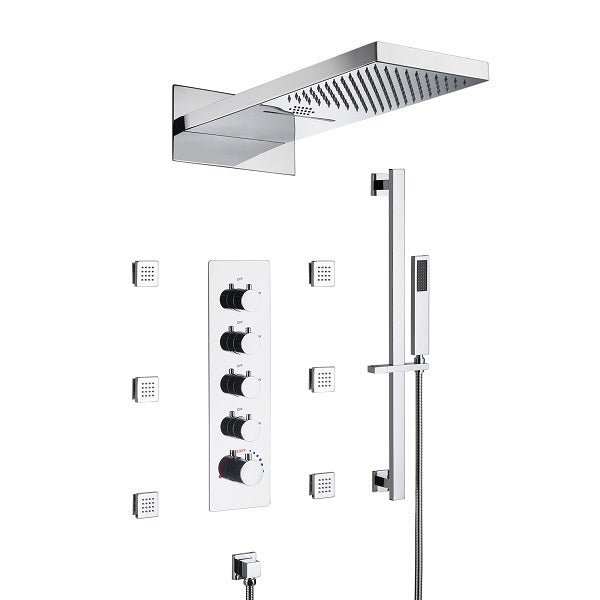 9"x22” Music LED shower system with Bluetooth Speaker - Cascada Showers