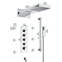 9"x22” Music LED shower system with Bluetooth Speaker - Cascada Showers