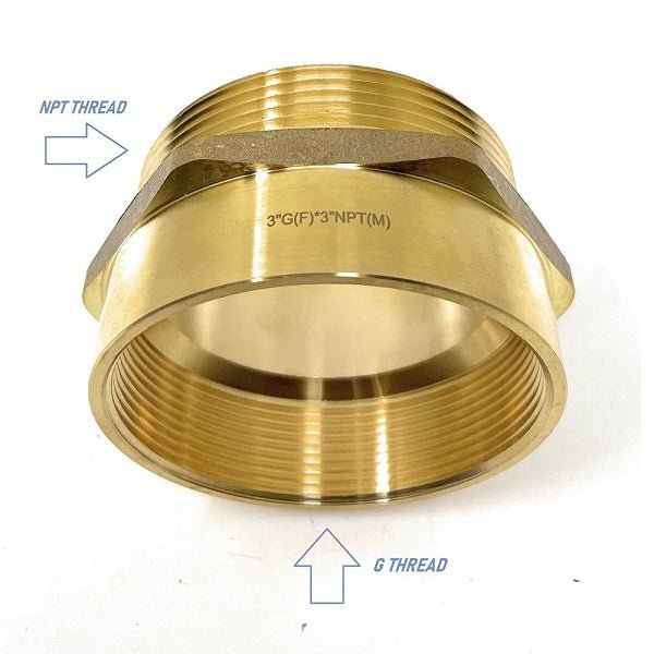 G Thread (Metric BSPP) Female to NPT Male Adapter - Lead Free (3" x 3")