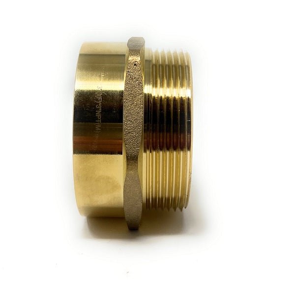 G Thread (Metric BSPP) Female to NPT Male Adapter - Lead Free (3" x 3") - Cascada Showers G Thread (Metric BSPP) Female to NPT Thread Male Pipe Fitting Adapter - Lead-Free (3" x 3") brass adapter fittings an fitting g thread metric bspt female to npt male pipe lead-free 3/8 inch 3/8" taper threads g1 water 1 piece brass adapter fitting water line adapter pipe fitting high quality solid structure durable G thread connector to NPT