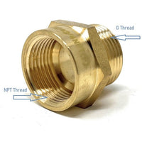 G Thread (Metric BSPP) Male to NPT Female Pipe Fitting Connector - Lead Free (3/4" x 3/4")