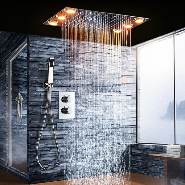 shower head with handheld led shower system with dual thermostatic valve shower head Rainfall Shower Head led shower head cascada shower