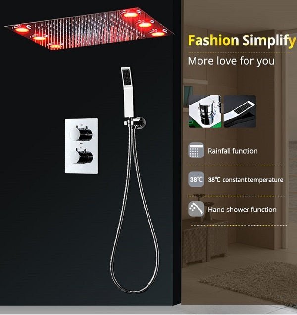 shower head with handheld led shower system with dual thermostatic valve shower head Rainfall Shower Head led shower head cascada shower