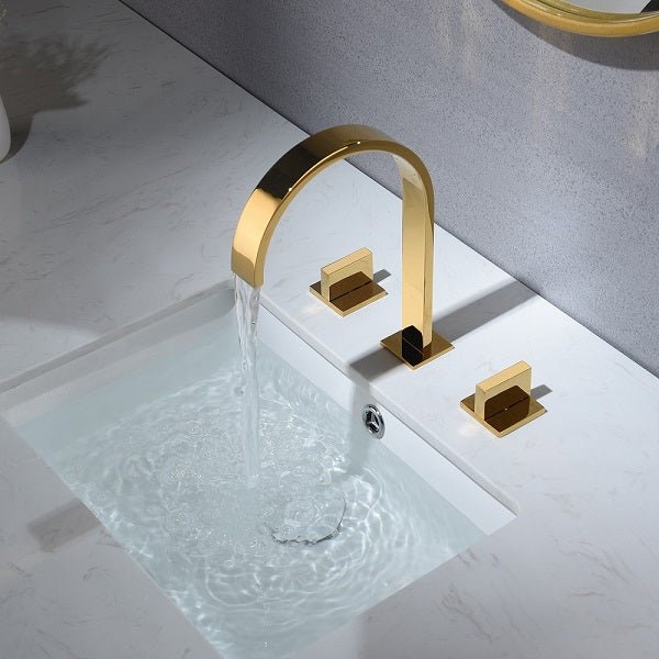 Cascada Classic Design Waterfall Bathroom Sink Faucet with 2 Square