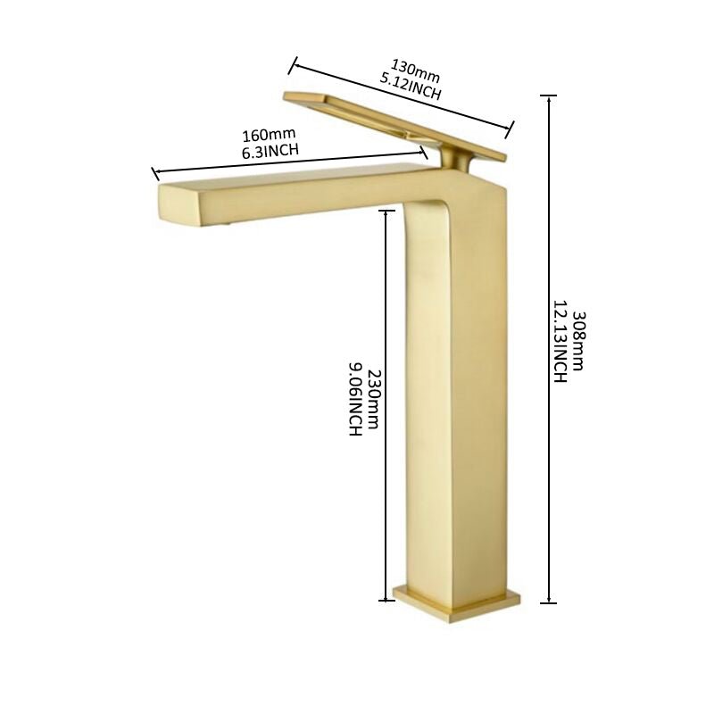 Cascada Modern Vessel Design Single Handle Bathroom Faucet