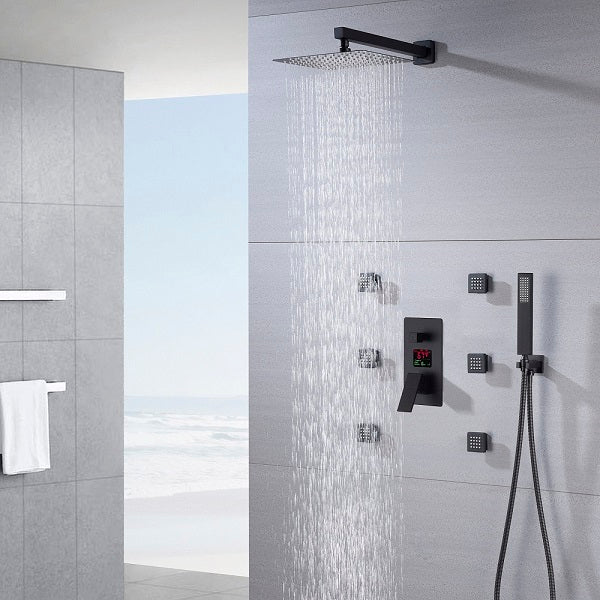 Digital 12” Wall Mounted Shower System with Single Handle & LCD Display