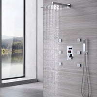 Cascada Digital 12” Wall Mounted Shower System with Single Handle & LCD Display, 3 Functions