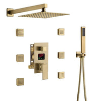 Cascada Digital 12” Wall Mounted Shower System with Single Handle & LCD Display