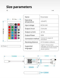 15”x23” Rectangle Music LED Shower Set
