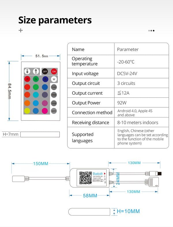 15”x23” Rectangle Music LED Shower Set