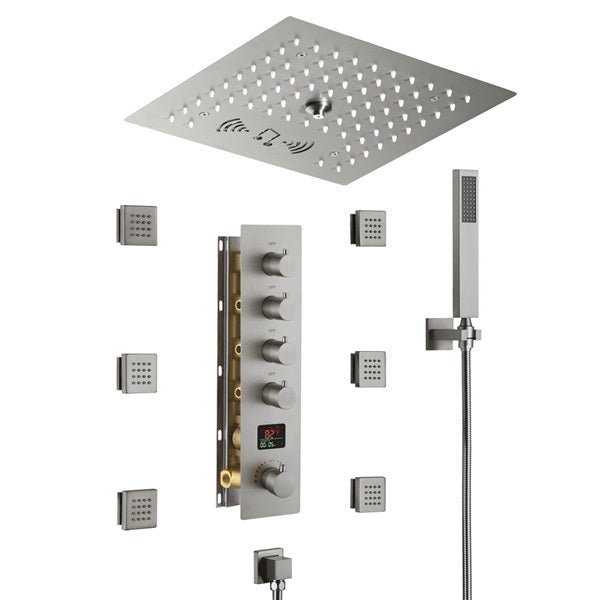 Cascada 12" Siena Digital LED Bluetooth Shower System - Cascada Showers