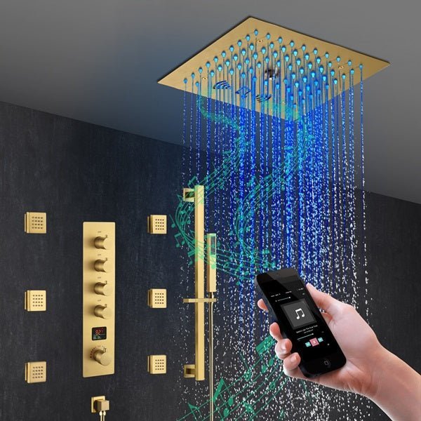 Cascada 12" Turin Digital LED Bluetooth Shower System - Cascada Showers