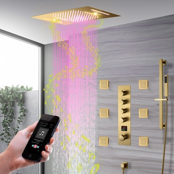 Cascada 15"x23" Catania Digital LED Music Shower System - Cascada Showers