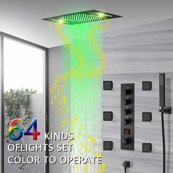 Cascada 15"x23" Trento Digital LED Music Shower System - Cascada Showers