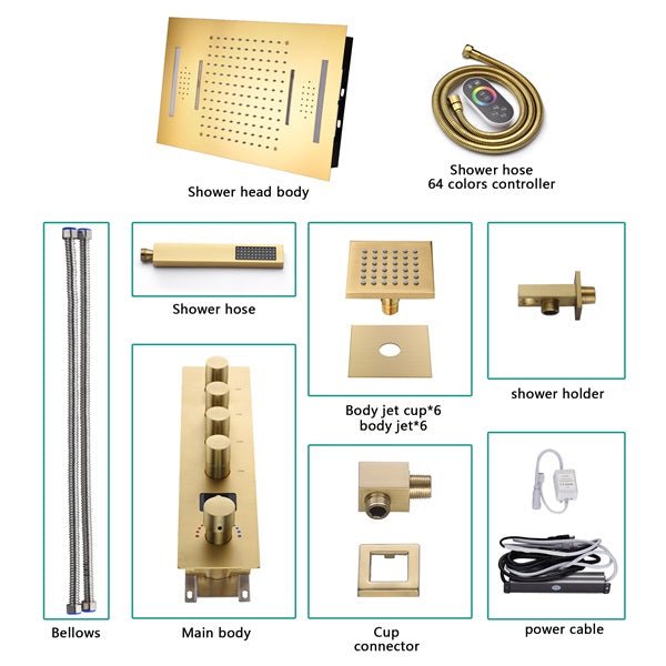 Cascada 15"x23" Trento Digital LED Shower System - Cascada Showers