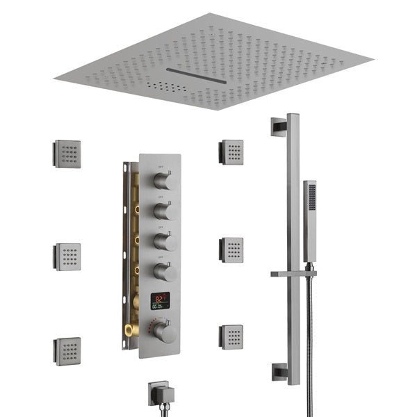 Cascada 16" Turin Digital Rainfall Bluetooth LED Shower System - Cascada Showers