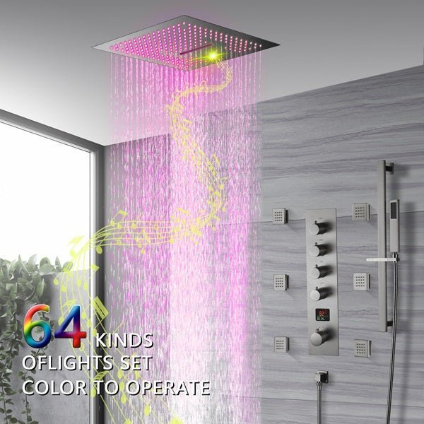 Cascada 16" Turin Digital Rainfall Bluetooth LED Shower System - Cascada Showers