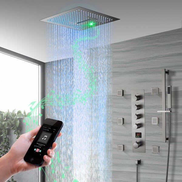 Cascada 16" Turin Digital Rainfall Bluetooth LED Shower System - Cascada Showers