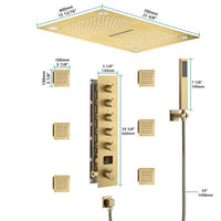 Cascada 16"x28" Matera Digital Rainfall music LED Shower System - Cascada Showers