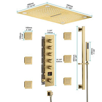 Cascada 16"x28" Sorrento Digital Waterfall Bluetooth LED Shower System - Cascada Showers