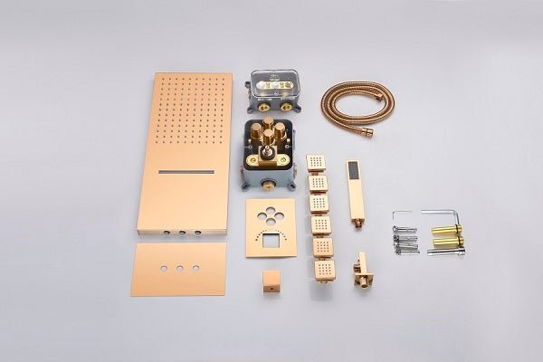 9"x22" Cascada Annecy Rainfall Waterfall Shower System with Handheld Shower