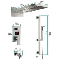 Cascada LED shower system; shower head; bathroom accessories; bathroom set; large shower head; shower system; LED shower head; shower head with handheld; wayfair Complete Shower System; LED shower system with built-in Bluetooth Speakers; multicolor LED built in Bluetooth speaker shower heads; music shower system; rain shower head; delta shower head; showerhead; black shower head; shower head with hose; shower hose; hand held shower head; shower head rainfall; rain shower head with handheld spray; 