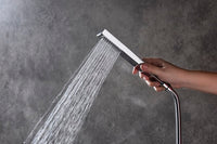 cascada_12_square_shower_system_wall_mounted_with_single_handle_and_square_knob_2_functions_rainfall_and_handheld shower head with handheld single handle valve Cascada shower set black matte flexible fixture rains system brushed nickel showerhead bathroom tops rated heads luxury square knobs thermostatic mixer inner box rainfall hose gold wall mounted shower arm