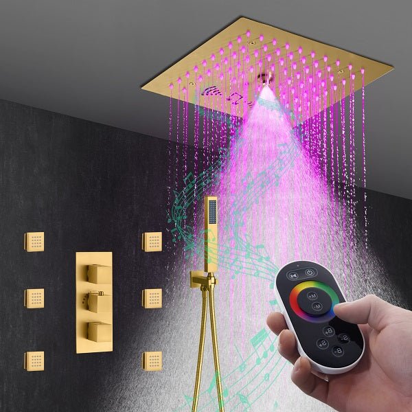 Cascada Luxury 12” Music LED shower system with built-in Bluetooth Speaker