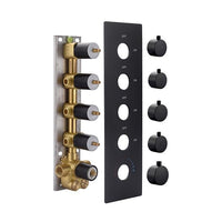 cascada_luxury_15x23_led_shower_system_with_built_in_bluetooth_speakers_4_functions_rainfall_waterfall_body_jets_and_handheld_and_remote_controller_for_led_color_changing shower heads handheld Cascada set system black matte brass nickel rectangular rain showerhead bathroom full body jets thermostatic mixer rainfall gold LEDs Bluetooth speakers hot cold music lights waterfall ceiling chrome oil rubbed bronze remote app