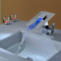 Color Changing LED Waterfall Sink Faucet - Cascada Showers