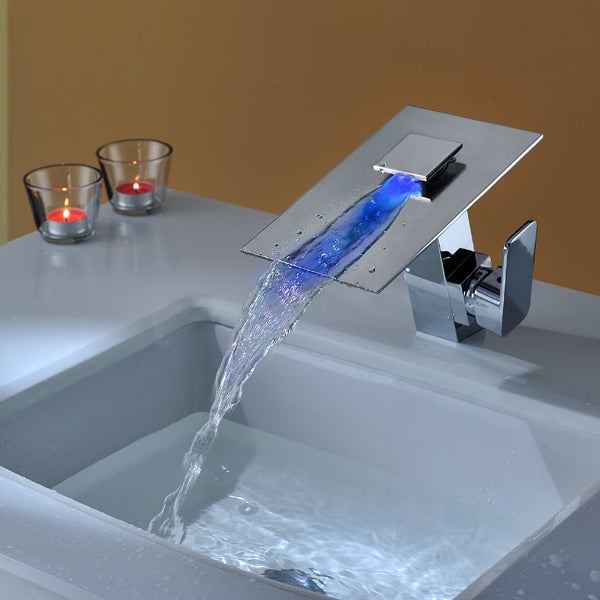 Color Changing LED Waterfall Sink Faucet - Cascada Showers