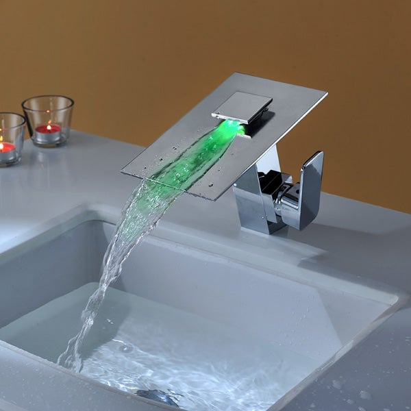 Color Changing LED Waterfall Sink Faucet - Cascada Showers