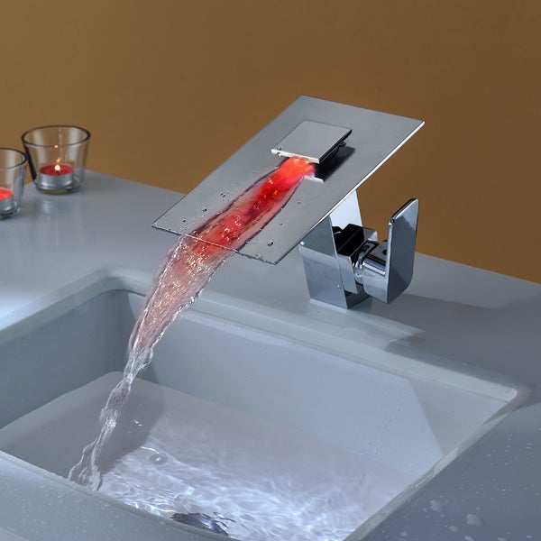Color Changing LED Waterfall Sink Faucet - Cascada Showers