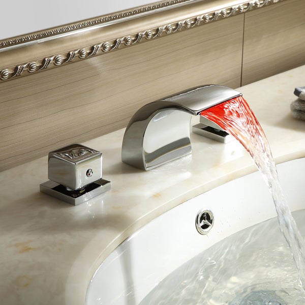 Color Changing LED Waterfall Sink Faucet - Cascada Showers