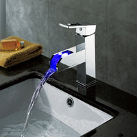 Color Changing LED Waterfall Sink Faucet - Cascada Showers