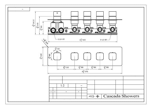 Contemporary 5-Knob Thermostatic Valve - Cascada Showers