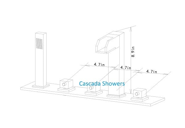 Deck Mounted Water Power LED Sink Faucet (Chrome Finish) - Cascada Showers
